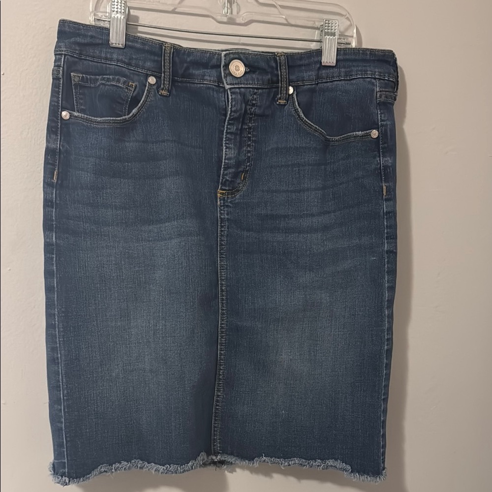 Code Bleu Blue Pencil Skirt Knee-Length Casual